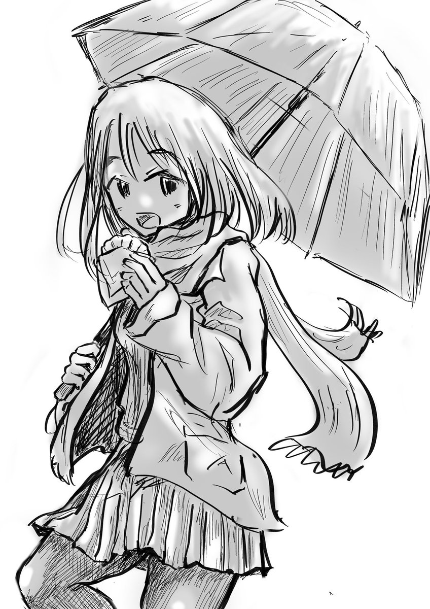 傘さしてる女の子 