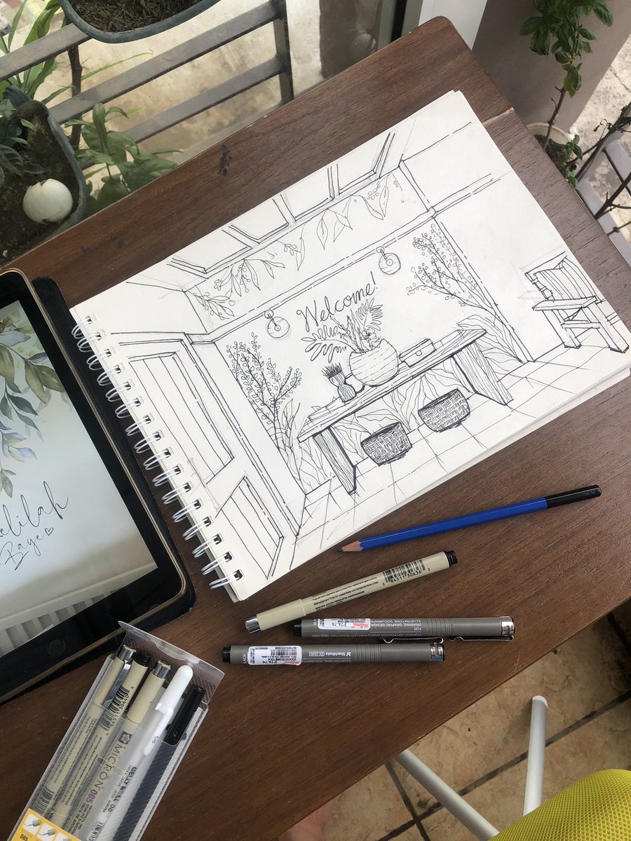 iAmMarkee's tweet image. Sketching an art direction for a wall mural project #markthatspace #designdirection