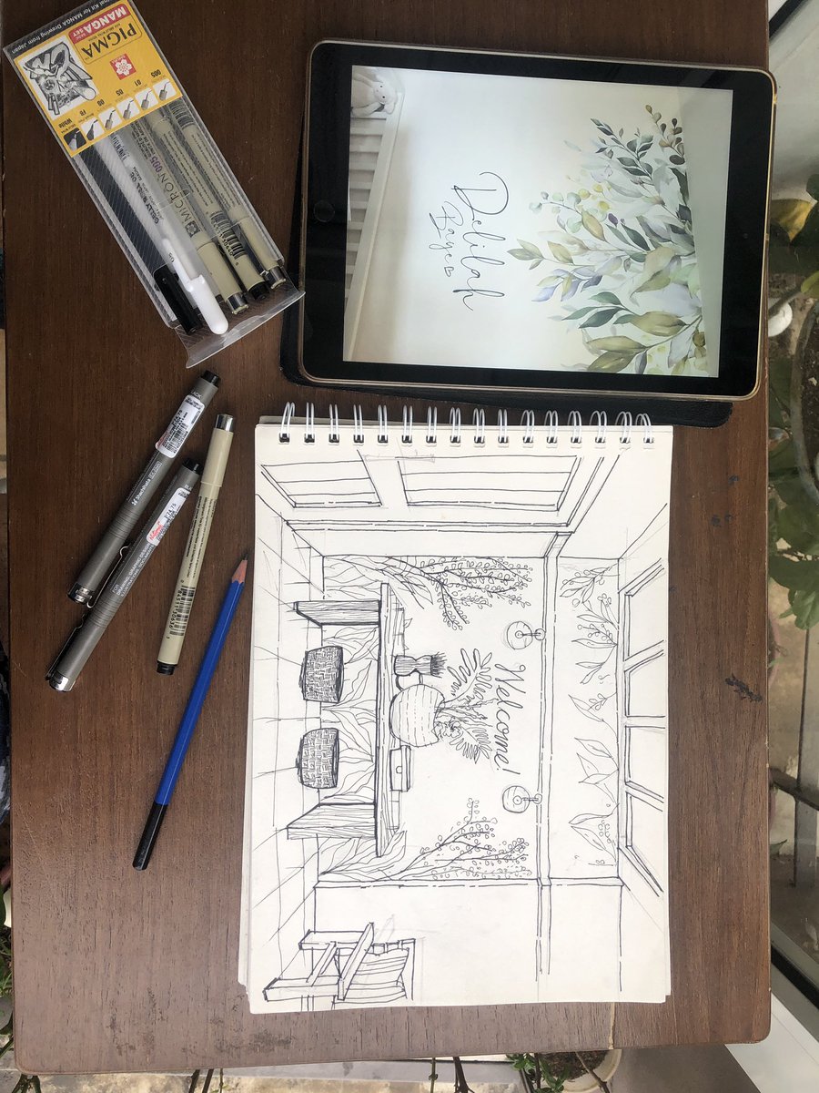 iAmMarkee's tweet image. Sketching an art direction for a wall mural project #markthatspace #designdirection