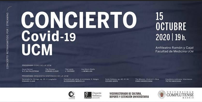 Coro Gospel UCM (@corogospelucm) on Twitter photo Concierto #COVID19 con la <a href="/OrquestaUCM/">Orquesta Sinfónica UCM</a> y <a href="/coro_ucm/">Coro de la Universidad Complutense de Madrid</a>
Próximo 15 de octubre, también en streaming.
La música acompañando en los momentos más difíciles.
<a href="/unicomplutense/">Complutense</a> Concierto #COVID19 con la <a href="/OrquestaUCM/">Orquesta Sinfónica UCM</a> y <a href="/coro_ucm/">Coro de la Universidad Complutense de Madrid</a>
Próximo 15 de octubre, también en streaming.
La música acompañando en los momentos más difíciles.
<a href="/unicomplutense/">Complutense</a>