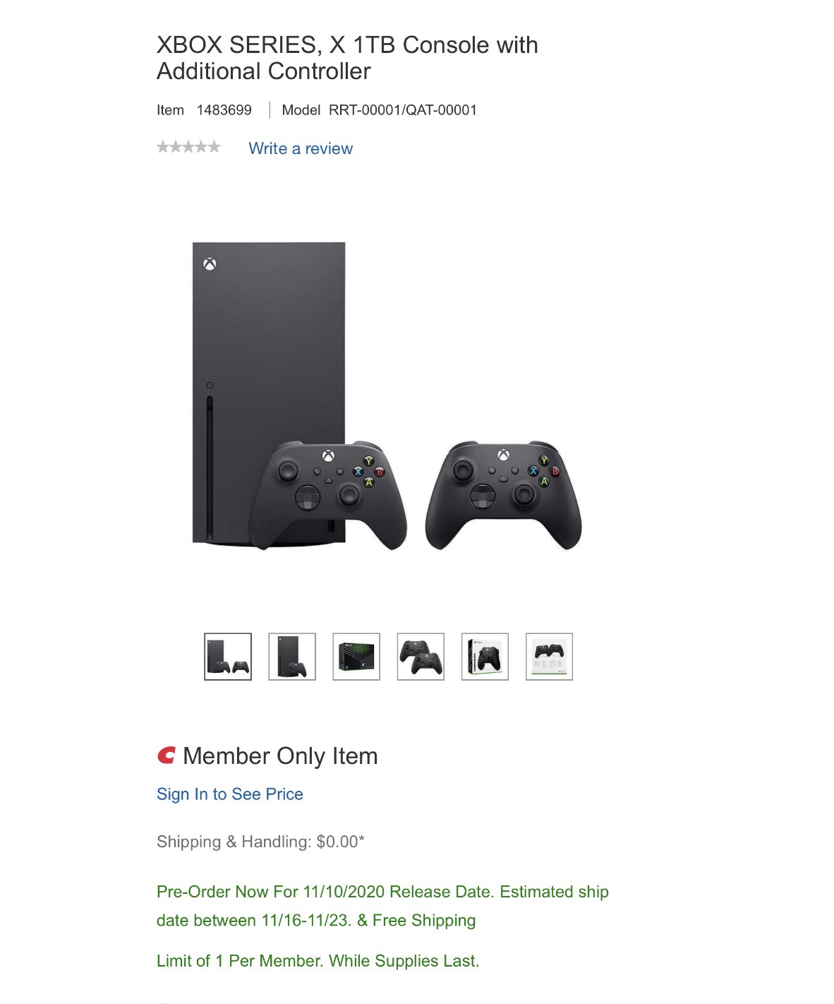costco pre order xbox series x