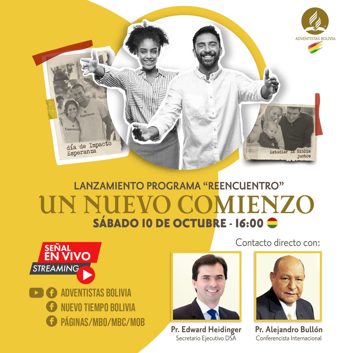 Este sábado en la tarde, en <a href="/adventistas_bo/">@AdventistasBolivia</a> tendremos el lanzamiento del Programa #Reencuentro
