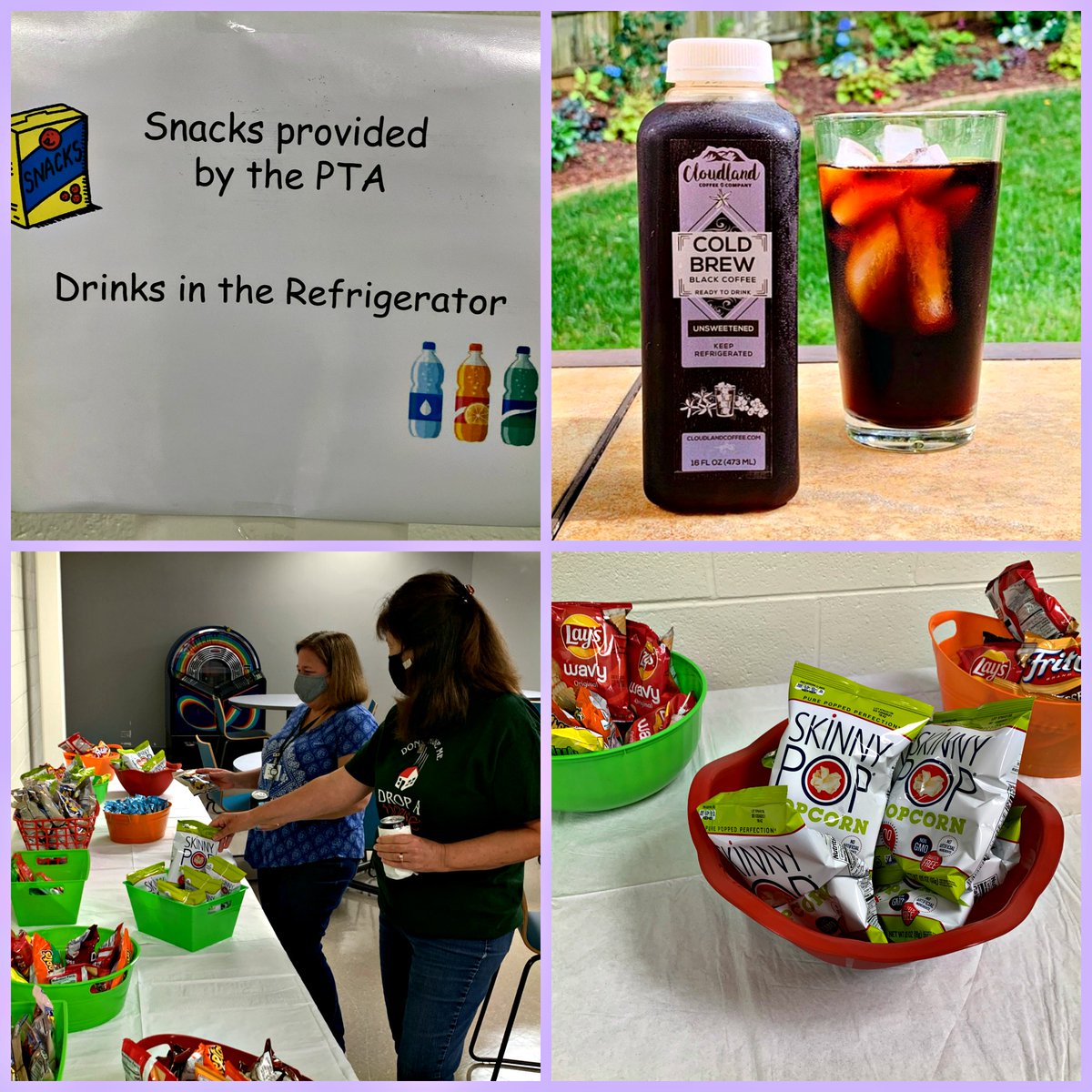 TRMSPTA's tweet photo. ☕️ Staff, run—don't walk!—down to the Staff Lounge and grab a bottle of Cloudland Coffee Company's COLD BREW, generously donated by our PTA Board Member/Company Owner, Kristina M! While you're there, grab some yummy snacks provided by our awesome parents! ☕️ #TheTRWayForward https://t.co/GPYRpRhfz8