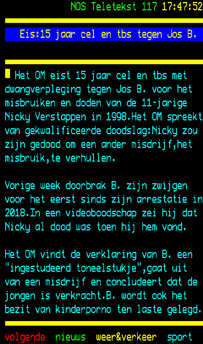 #JosBrech 🤬 15 jaar??? Wat weinig!!!   
💫❤#NickyVerstappen❤💫 #https://nos.nl/ttapp