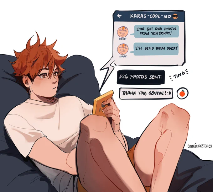 Just in time for the part 2 release Ajsjd hinata found a low quality photo of a high quality man.

#haikyuu #kagehina 