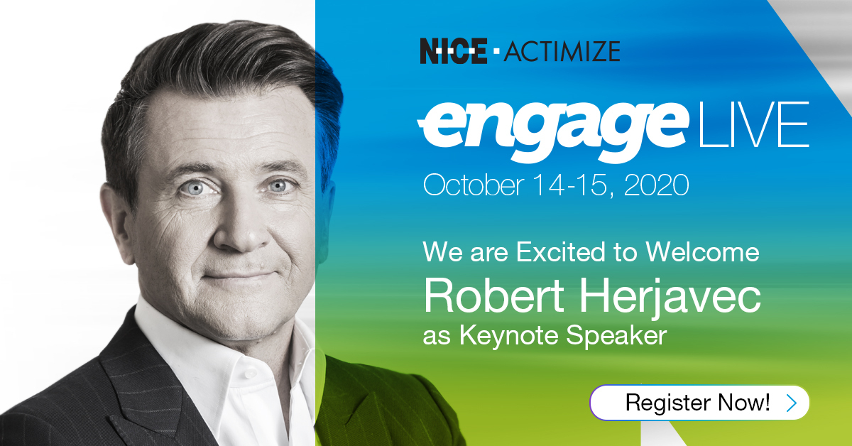 NICE_Actimize's tweet photo. Just in – don’t miss keynote speaker Robert Herjavec at #ENGAGE2020LIVE! Save your spot to hear how @RobertHerjavec became the successful entrepreneur we see on ABC’s Shark Tank. Register now >> https://t.co/0PvMb1Hg9R
#virtualevent #fincrime #Fraud https://t.co/wrqRzlUmdf