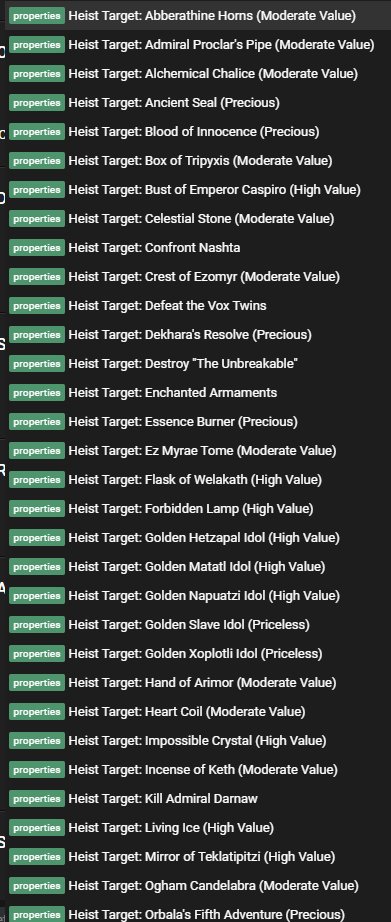 subtract's tweet photo. GGG decided to change their API without informing us, so now Heist Target is searchable like so for now: #PathOfExile https://t.co/fOItkdJW6a https://t.co/U0PnDRCByV