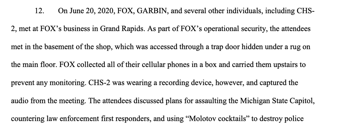 Feds: Group met secretly in a basement, entrance was through a trap door covered by a rug. Phones had to be left upstairs. But one attendee wore a wire.
