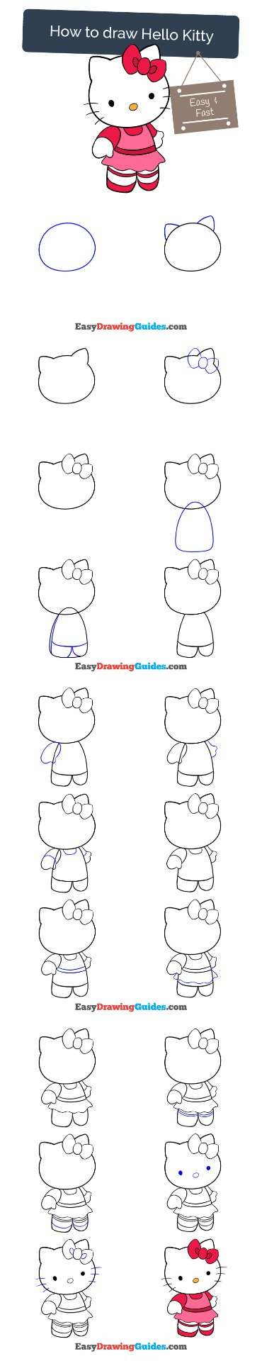 How To Draw Hello Kitty Step By Step