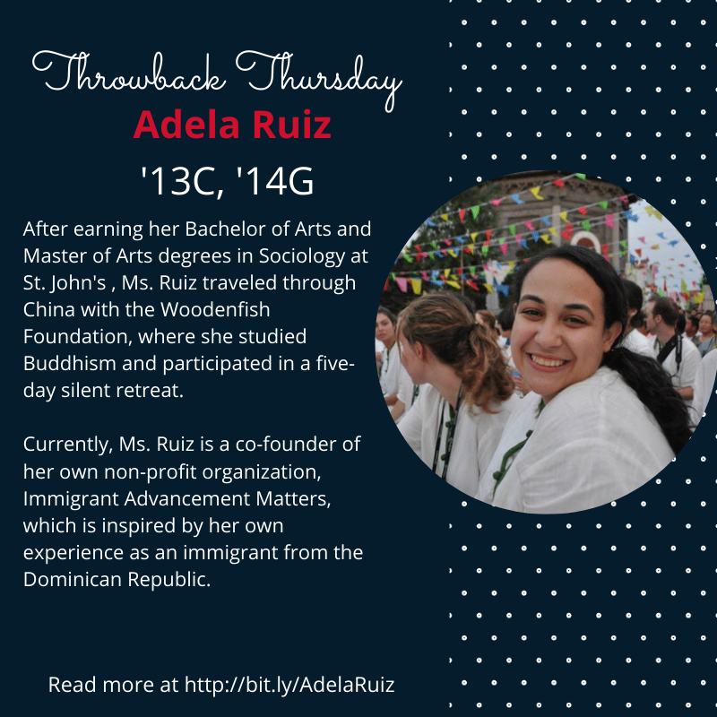 stjohnsartssci's tweet photo. Learn more about Adela Ruiz '13C, '14G at https://t.co/YBoYMm6AIa
#TBT #ThrowbackThursday #Alumni #SuccessStory 
@stjohnsalumni https://t.co/bJj5CKy0Ok