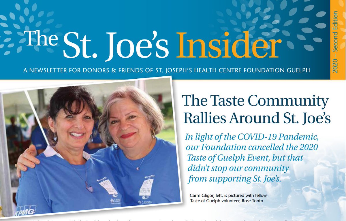 STJOESGUELPH's tweet photo. We’ve recently published our Fall 2020 Newsletter to update our community on what has been going on the last few months at the Health Centre &amp; our Foundation. You can read our digital copy here: https://t.co/wwF1Yf2765. https://t.co/CFpCAW3uzd