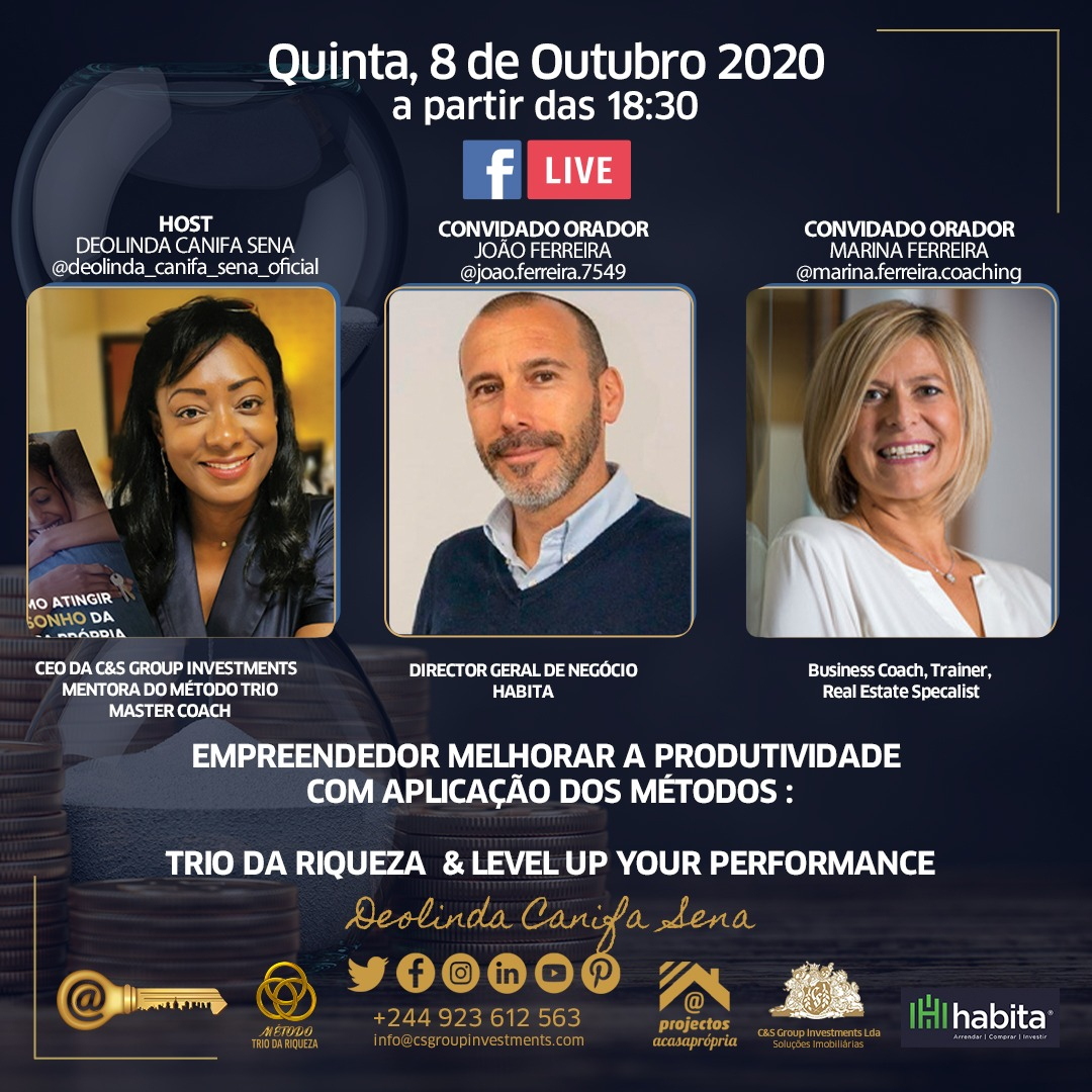 CanifaSena's tweet photo. EMPREENDEDOR MELHORAR A PRODUTIVIDADE COM APLICAÇÃO DOS MÉTODOS:
TRIO DA RIQUEZA &amp; LEVEL UP YOUR PERFORMANCE

Hoje ás 18h30! Inscreva-se :+244923612563

#deolindacanifasena #triodariqueza #empreendedor #melhoraraprodutividade #aplicacaodemetodos #mentoria #coaching https://t.co/fdt7WHgoDE