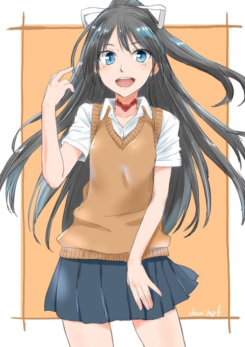 #艦これ版深夜の真剣お絵描き60分一本勝負 
#艦これ版真剣お絵描き60分一本勝負_20201008 JKカーデ風葛城イエーイ 