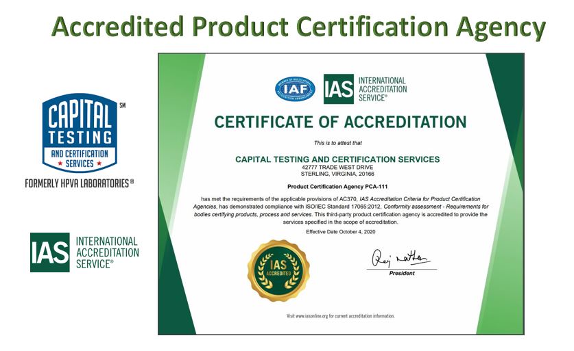 IntlAccredSvc's tweet photo. Capital Testing and Certification Services in Sterling, Virginia is an IAS Accredited Product Certification Agency. Demonstrating compliance with ISO/IEC 17065. https://t.co/UKfCPLBdub #CertificationAgency #IASAccredited @CapitalTesting https://t.co/kRlzJxc8io