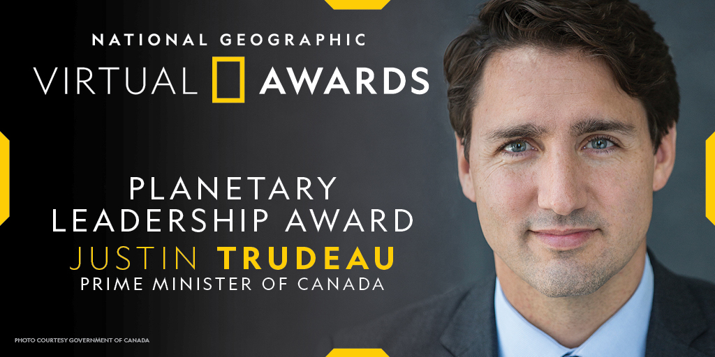 In recognition of his leadership in the protection of Canada’s marine and terrestrial life, we are pleased to present Prime Minister  @JustinTrudeau of Canada with the Planetary Leadership Award.