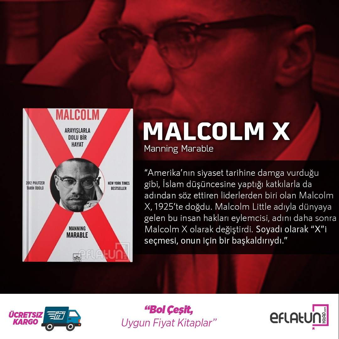 📚 Malcolm X

🖋️ Manning Marable

🔗 eflatunkitap.com

#kitap #kitaponerisi #kitapsozleri #kitapkurdu #kitaptavsiyesi