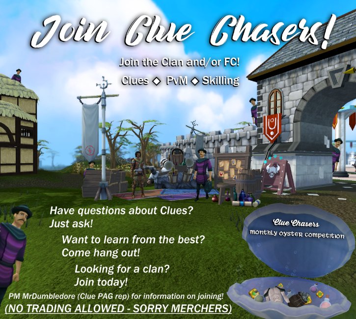 TripleDylanRS's tweet photo. Love clue scrolls? Need a group of likeminded individuals to play with? Join Clue Chasers today! 
If you have any questions let me know :) https://t.co/YdL3vpMjZJ