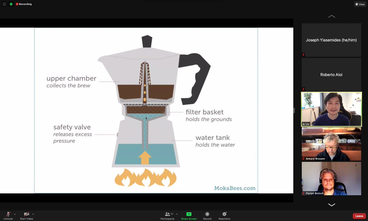 robertoaloi's tweet photo. I can't explain how much I am enjoying @arkh4m showing the Elixir community how to make coffee the proper way.

#elixirconfeuvirtual @ElixirConfEU https://t.co/4w0KpxU89E