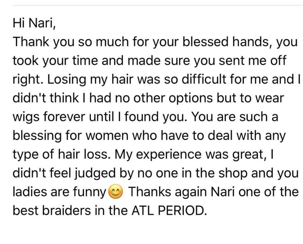 _braidsbynari's tweet photo. It Cost $0.00 to Share this post to support my brand🙂. I am a self taught braider who specializes in woman who have SEVERE hair loss from Cancer, Lupus, and other autoimmune disorders. I love what I do and making these woman SMILE AGAIN❤️❤️ My Instagram is @_braidsbynari🙂 https://t.co/xGPJlAiF8h