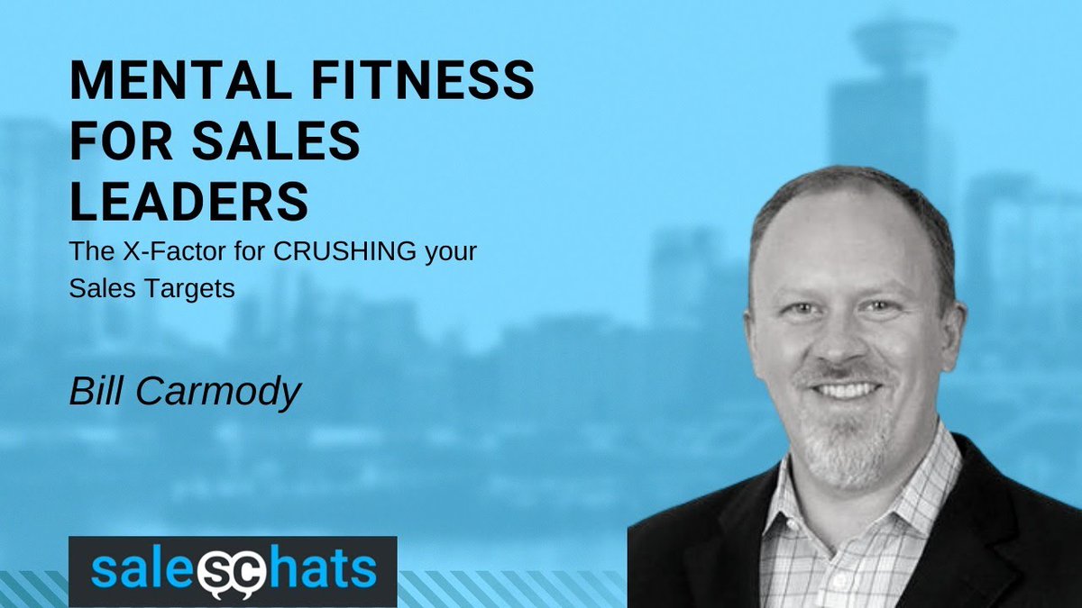 15mins left! Join us &amp; <a href="/BillCarmody/">Bill Carmody</a> NOW for #SalesChats as we´re discussing mental fitness for sales leaders: the x-factor for CRUSHING your sales targets. Watch HERE: ow.ly/7Y4q30rai1f  #leadership #mentalfitness #sales