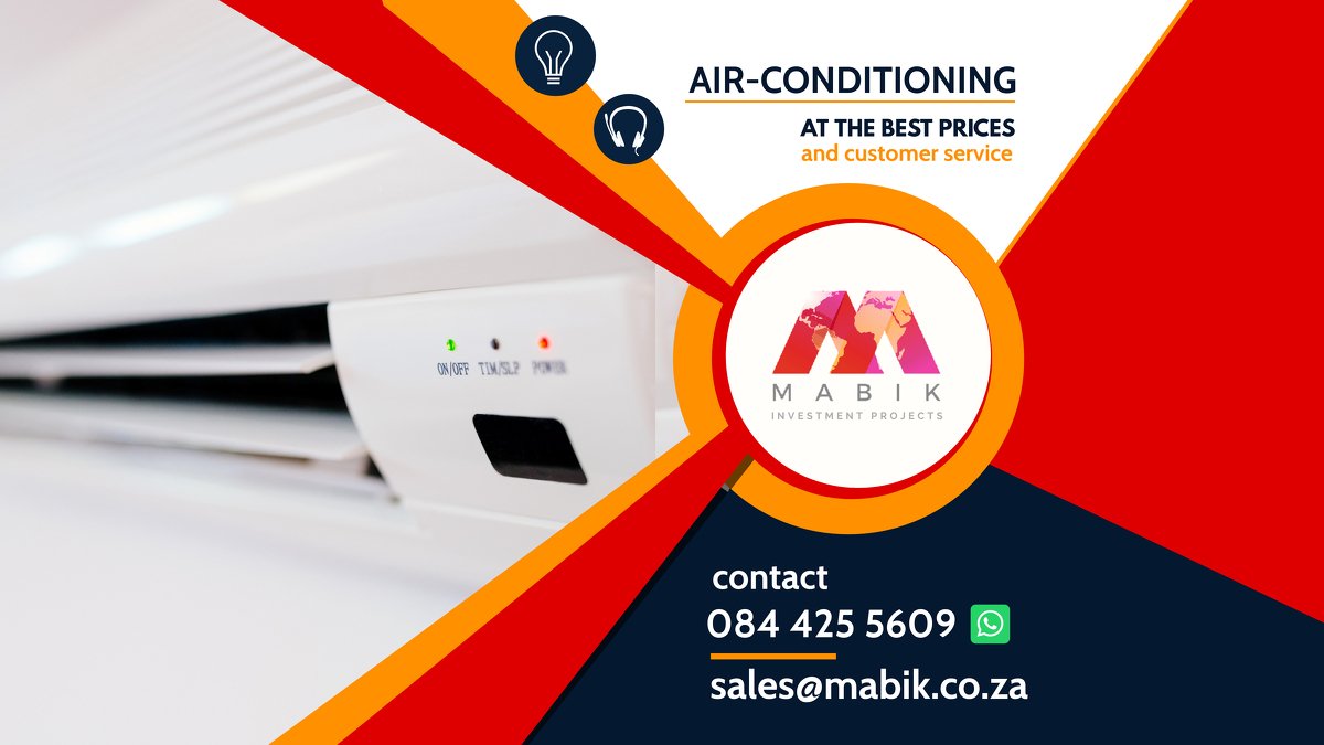Mabik_Projects's tweet image. Are you Working from home more?

A simple air conditioning unit could be the perfect solution to total &quot;work-from-home&quot; comfort.

Contact us on 0844255609 or email sales@mabik.co.za
#thursdayvibes