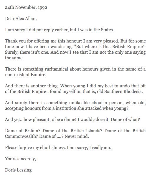 Doris som tackar nej till att bli adlad är inte heller att leka med.