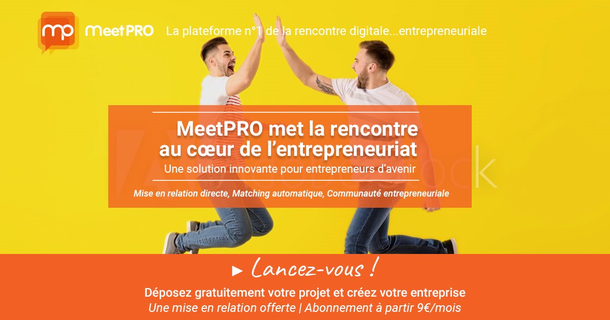 MeetPRO : , un espace digital ouvert pour favoriser la rencontre entre Repreneurs, Créateurs, Dirigeants, Cédants et Experts d’entreprises
La plateforme est conçu comme un espace de partage sécurisé où chacun est libre d’exprimer son envie d’entreprendre.
lnkd.in/dG9tZVb
