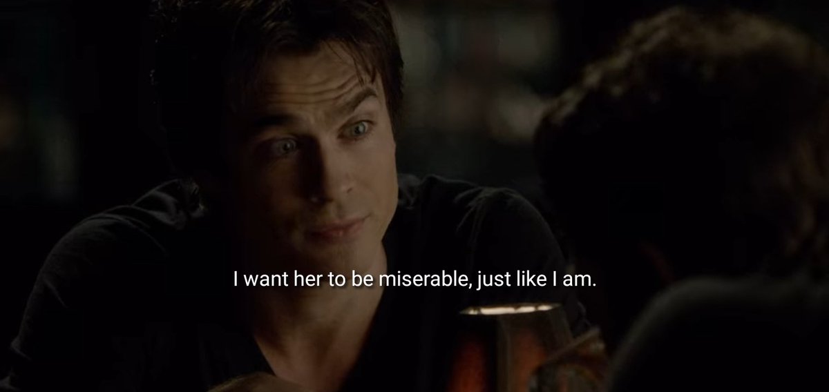 -Damon is a selfish person. That& #39;s not new, is it? Time to time again, he has accepted it and his attempts at becoming selfless was such a failure istg.Remember when he walked out on his bestfriend and his own brother or when he wanted Elena miserable bcs she wasn& #39;t w him?
