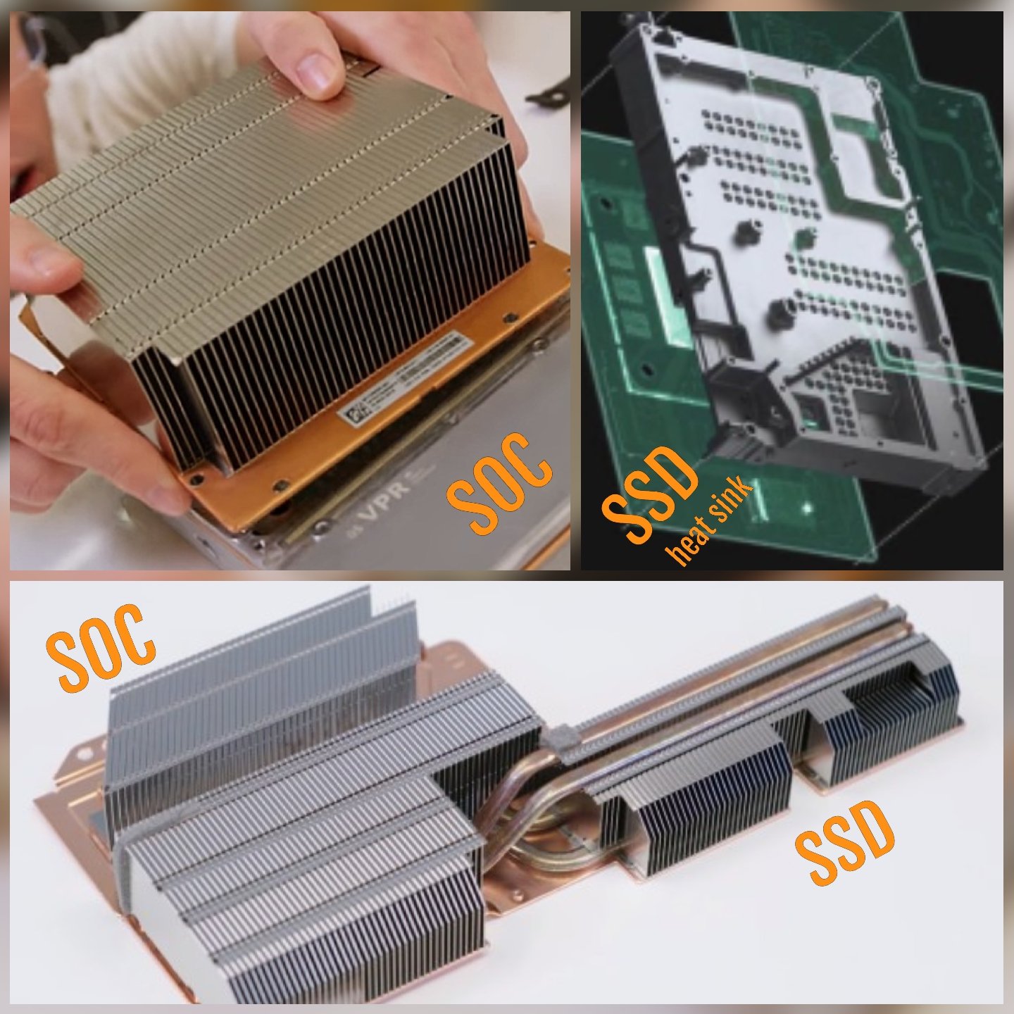 Siri's Ex. on X: "Differences between Series X and PS5 Heatsink system. Xbox:  Two separate heatsinks. Vapor Chamber only for the memories and the SOC and  a Heat Sink block for the