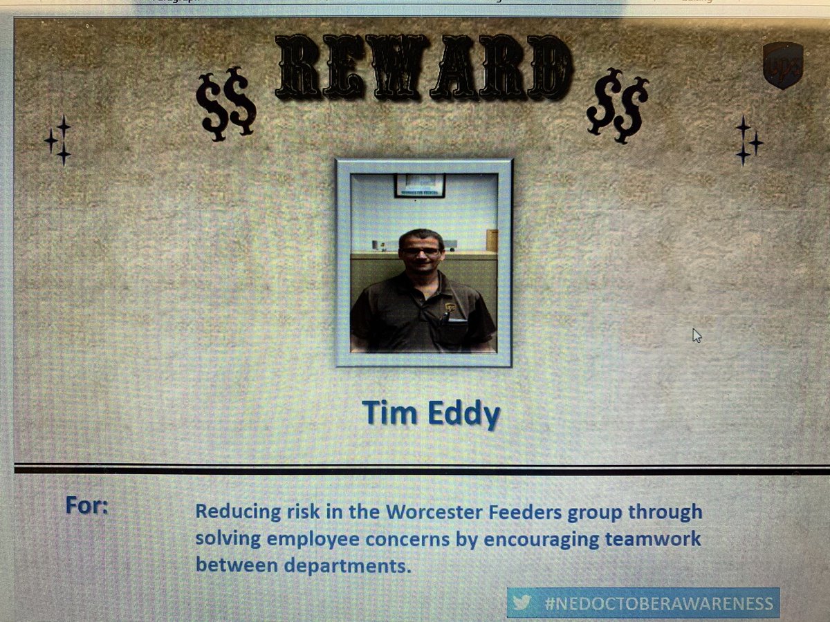Congratulations Tim on a great Co chair call and for helping to make the yard safer for our feeder drivers #nedoctoberawareness