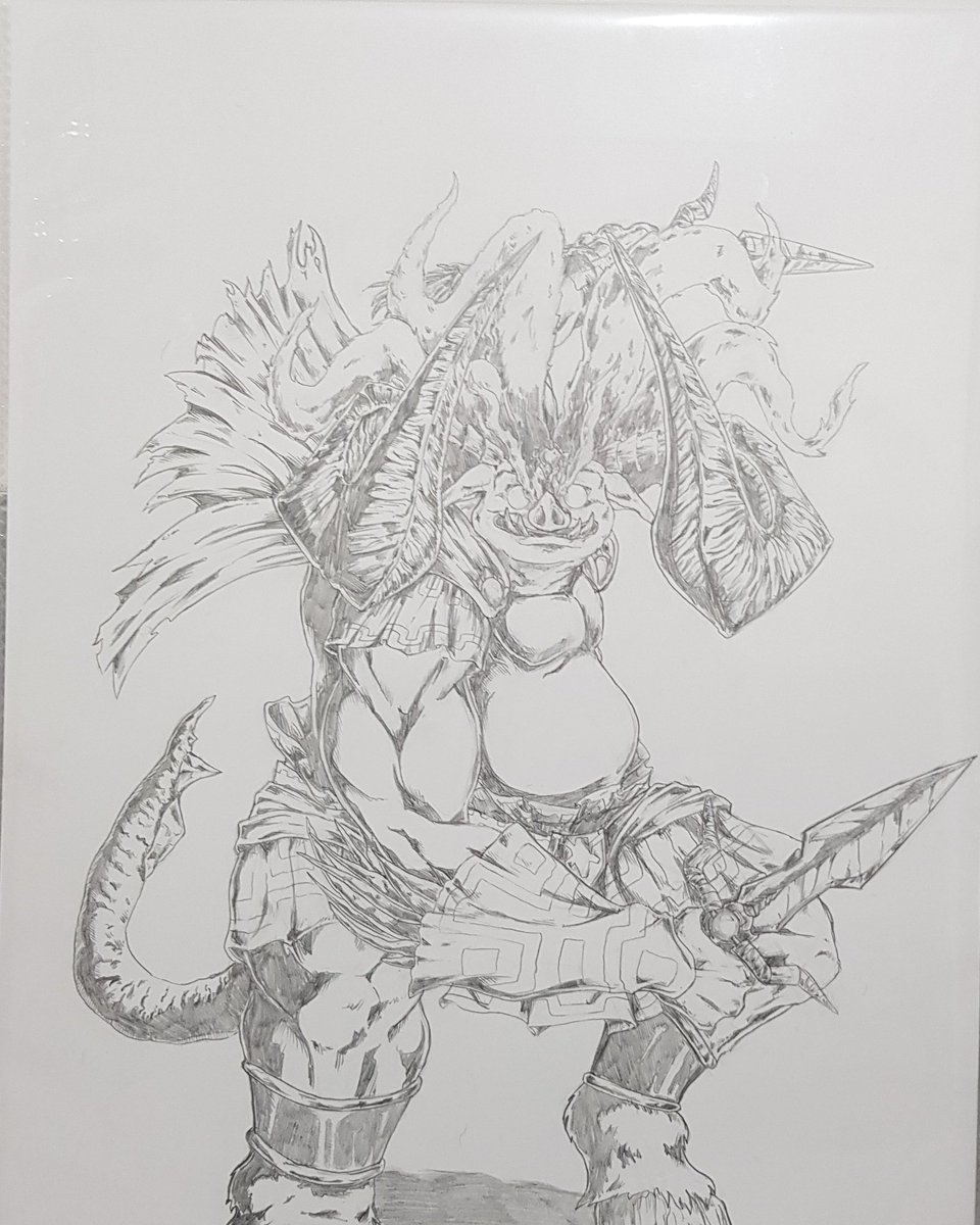FishBean1's tweet photo. DAY 8 #ShadowLinktober is Ganon/Ganondorf , this was very difficult decisionwise beacause I was so torn between Windwaker Ganon and this one https://t.co/y5lMnlHbjo
