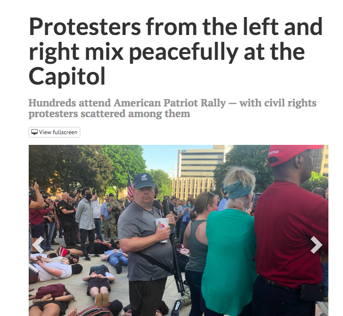 THEY PLOTTED ON CAPITOL GROUNDS: On June 18, some militia members charged today in a plot to kidnap  @GovWhitmer met at a Second Amendment rally at the Capitol, the FBI says.Lansing Pulse headline that day: "Protesters from the left and right mix peacefully at the Capitol"