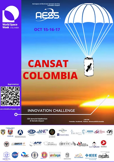 ieeeun's tweet photo. Aerospace and Electronic Systems Society- AESS Colombia Chapter, tiene el gusto de invitarlos a participar del Reto de Innovación CANSAT Colombia 2020.
Aquí podrás aprender sobre satélites, sus aplicaciones y también participar en las competencias de mini satélites tipo CANSAT🛰️ https://t.co/8DDssmajKq