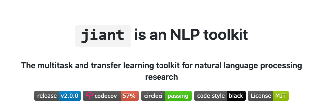 zhansheng's tweet photo. 🚨New Library Alert🚨: We are excited to release jiant 2.0, a natural language understanding toolkit focused on multi-task training and transfer learning research!
https://t.co/8jgnxHLsAF https://t.co/vCdJ6KpvSK