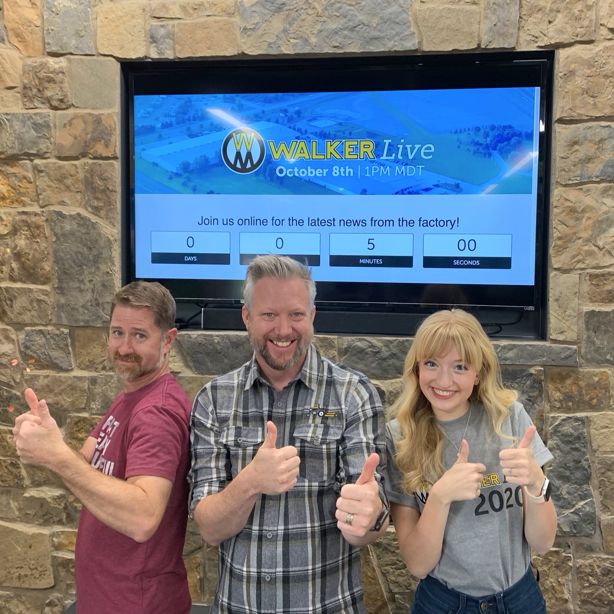 We're only 5 minutes away from the premiere of Walker Live - our first ever livestream from the factory! Join us - walker.com/live