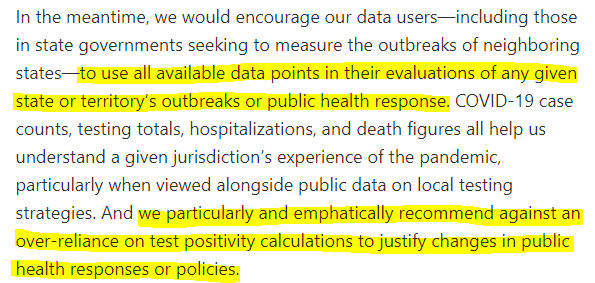 Many people have wondered why we at <a href="/COVID19Tracking/">The COVID Tracking Project</a> do not publish test positivity rates. Here's a look at why this metric, valuable though it is, is difficult to use correctly. 

covidtracking.com/blog/test-posi…

Well done <a href="/kissane/">Erin Kissane (tweets deleted, not here)</a> <a href="/jessicamalaty/">Jessica Malaty Rivera, MS</a> @karaschechtman @NotoriousRSG <a href="/juledurg/">Júlia Ledur</a>