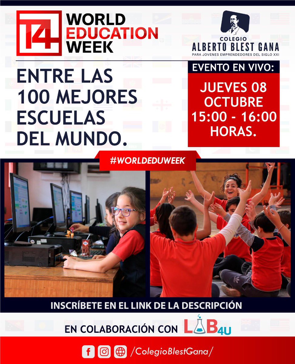 ColegioABG's tweet photo. Hoy a las 15:00hrs Chile mostraremos nuestro proyecto educativo https://t.co/jGZwcvTOSz, para acceder sólo deben ingresar al link adjunto, fuimos seleccionados entre los 100 mejores colegios del Mundo por la misma organización que realiza el Global  Teacher Prize, saludos!!! https://t.co/tqtA04EA6B