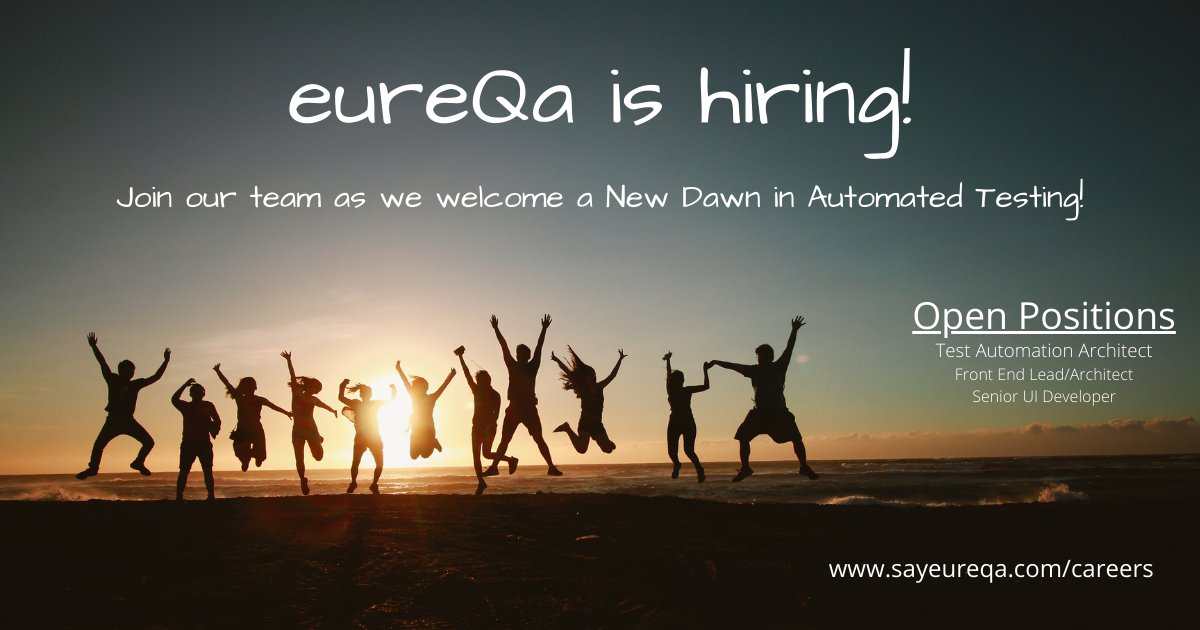 We are growing, and filling multiple key roles on our team.  Check out our open positions - sayeureqa.com/careers
#testautomation #aiml #cloudtesting #crossbrowsertesting #eureqaishiring #machinelearning