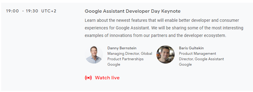 commandevocale's tweet photo. Ce soir @bernsteind et #BarisGultekin présentent les innovations #GoogleAssistant pendant le  #GoogleAssistantDevDay  🎙️ https://t.co/h7kv9VvtUe