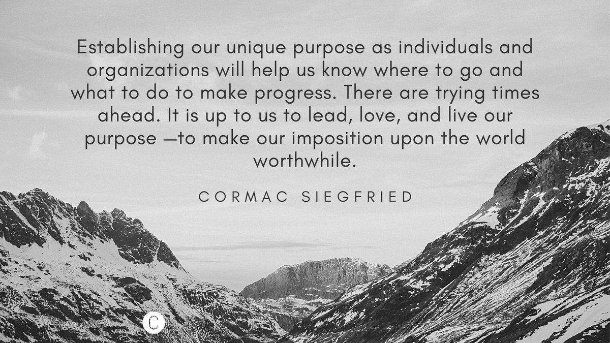 How are you navigating these trying times? Establishing our unique purpose can help us know where to go and what to do to make progress. Understanding and leveraging your purpose keeps you agile in the face of ambiguity. Read more at: bit.ly/3crxqSW