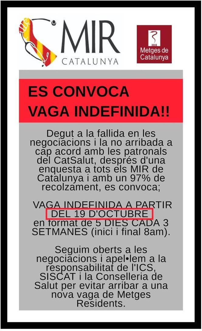 Si no ho volen evitar, si no ens volen escoltar, si els dóna igual el funcionament del SNS, nosaltres seguirem fent tot el possible per millorar-lo! 😱🤯

Nova #VagaMirCatalunya #mareaMIR en format indefinit