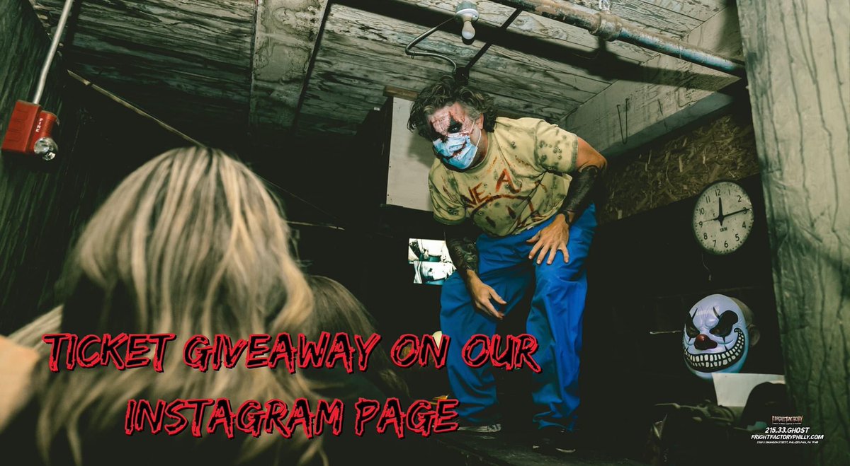 FrightFactoryPA's tweet photo. We are giving away 4 tickets to the Fright Factory on our Instagram page! Contest ends this Sunday! Follow us on Instagram @ frightfactory https://t.co/lGEUVh4iGt