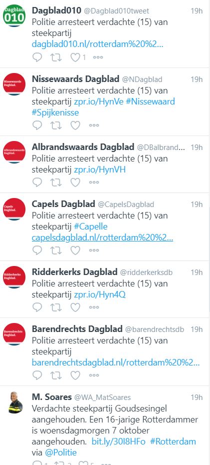 Melding steekincident Singel