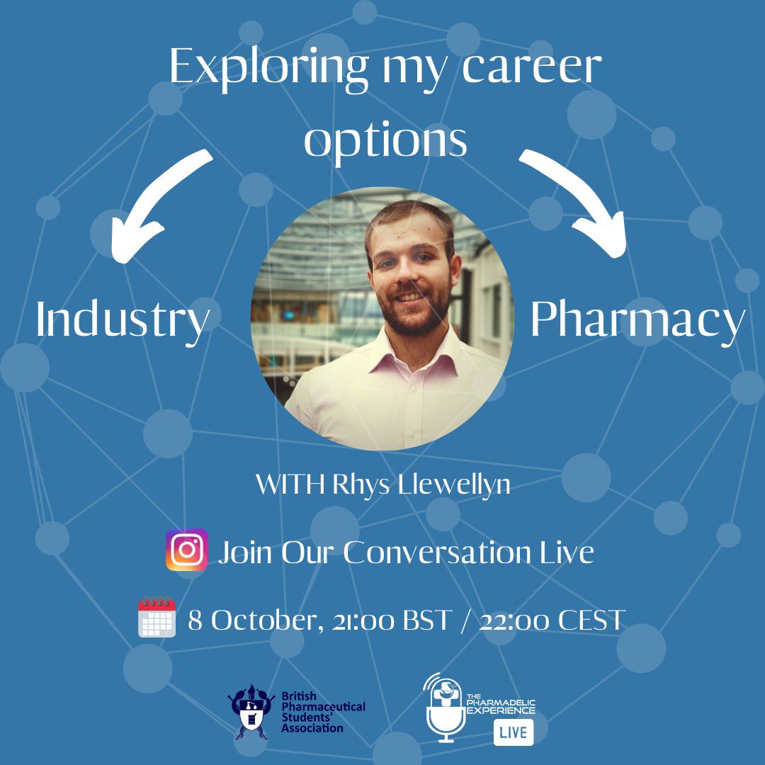 BPSA's tweet photo. What is it like to work in the pharmaceutical industry, as a student? Where to apply, how to decide and the journey from university to work and back again. Join @DavidKolosic and @rhysdavid_97 tonight at 9pm on the BPSA and @ThePharmadelic Instagram to discuss these opportunities https://t.co/Luq7hbkiqH