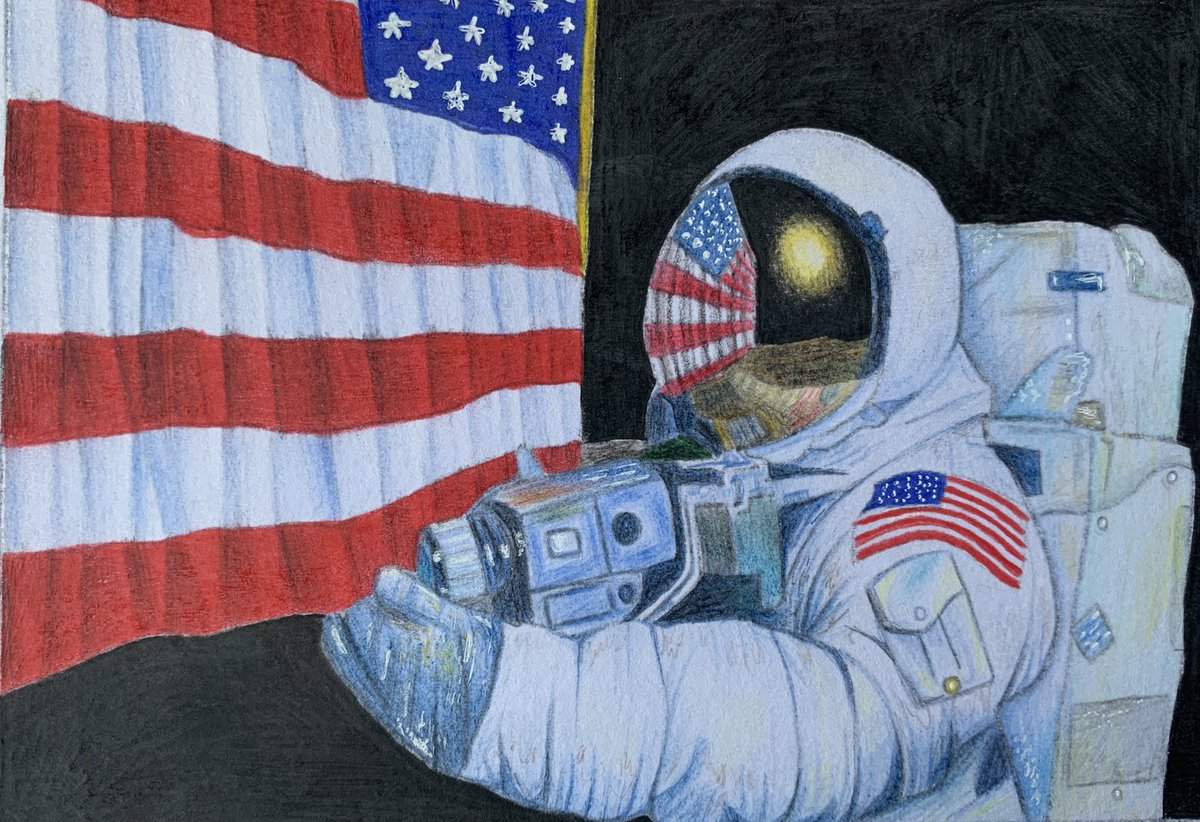 LouiseClazey's tweet image. Stunning work by one of our sixth form artists,inspired by the theme of space &amp;amp; the moon landings. The coloured pencils studies are beautiful and it was a huge wow moment when the student pulled them out of her bag to show me 🙂#WorldSpaceWeek @NASASTEM #WorldSpaceWeek2020 @NASA