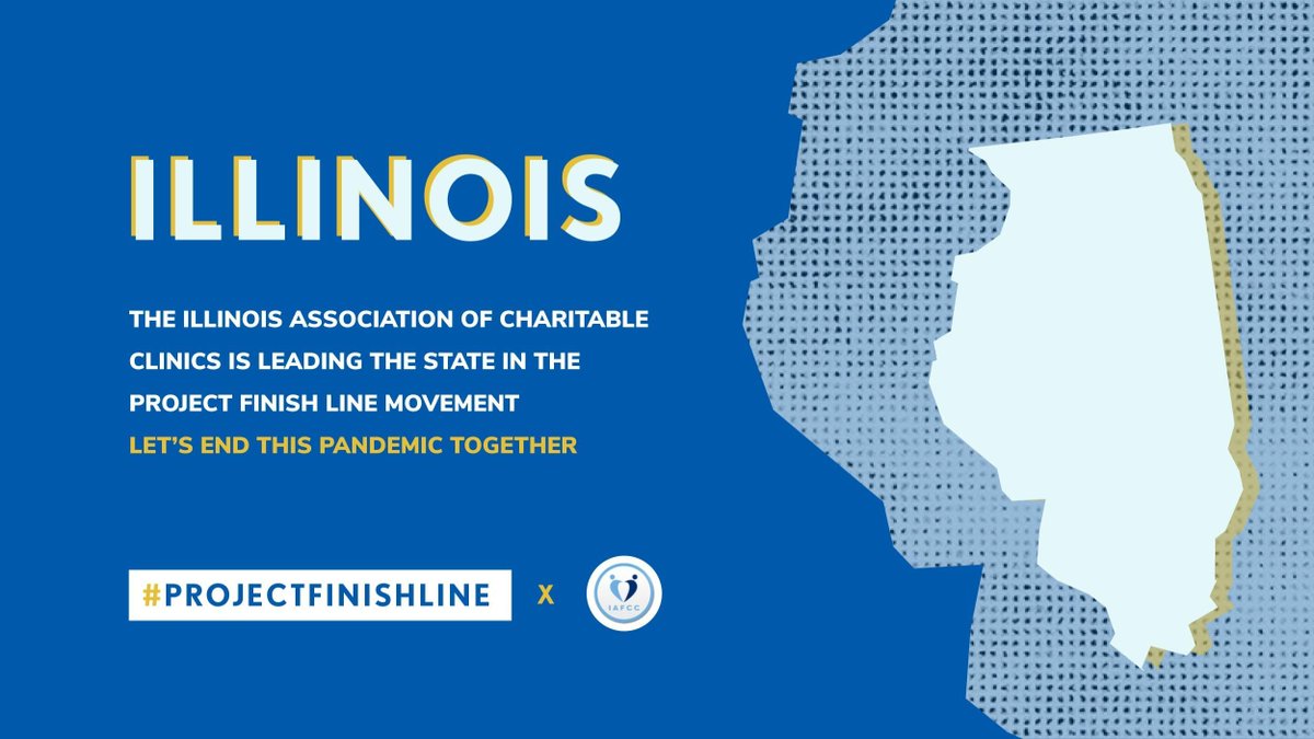 CovidFinishLine's tweet image. Welcome #ProjectFinishLine State Lead @ILFreeClinics! This organization helps free and charitable clinics across Illinois get 100,000 patients access to quality healthcare.

We welcome them to our #CovidEnder network what will defeat this pandemic in underserved communities.