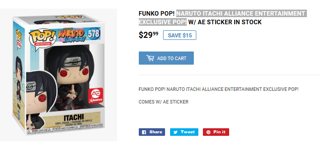 ae exclusive funko pop itachi