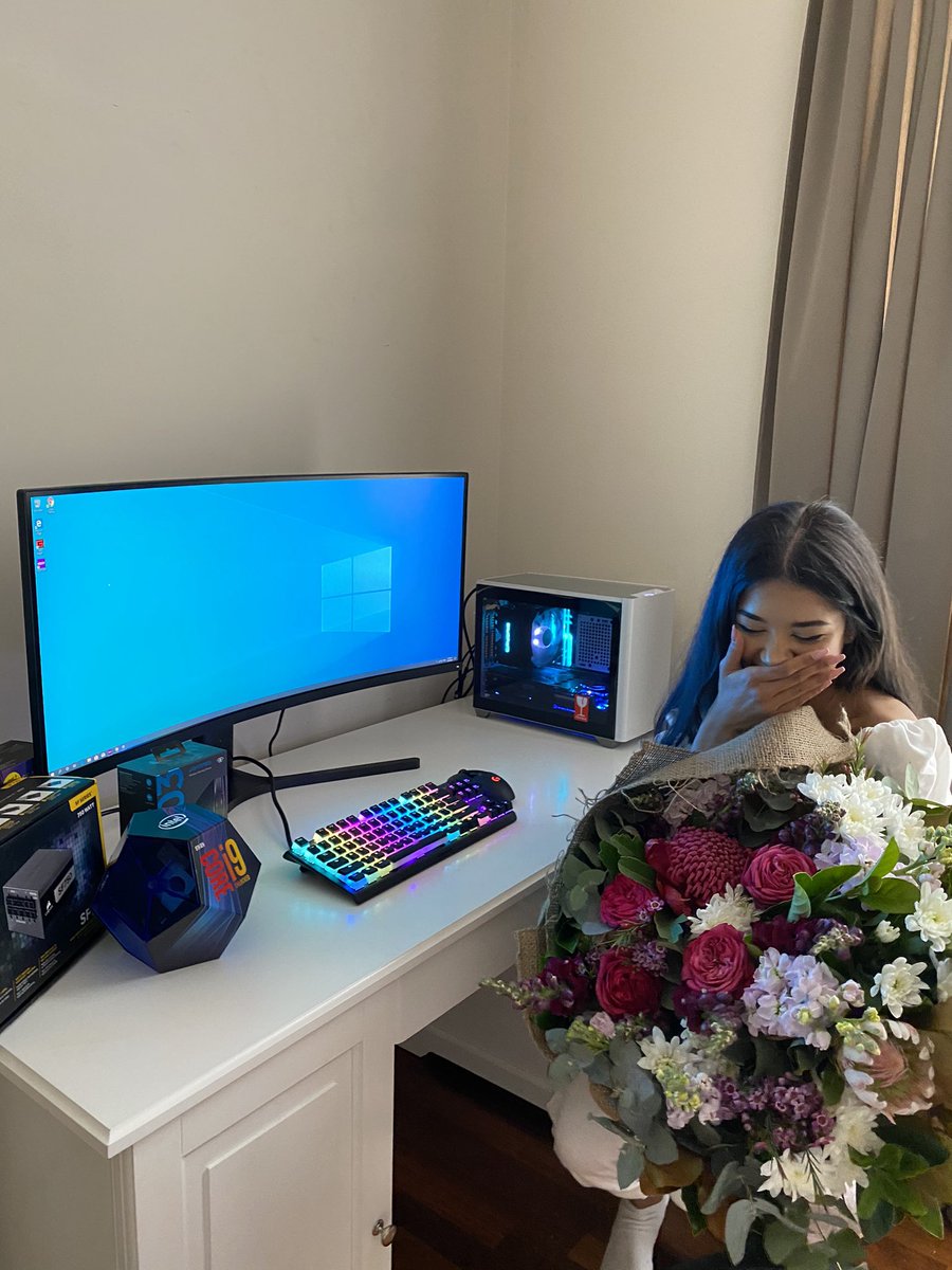 her laptop was so old and slow that it was literally affecting her uni work. she consistently refused to get a new one to avoid spending, yet is always spending when it comes to me. so decided to build her a whole setup  happy birthday beautiful 