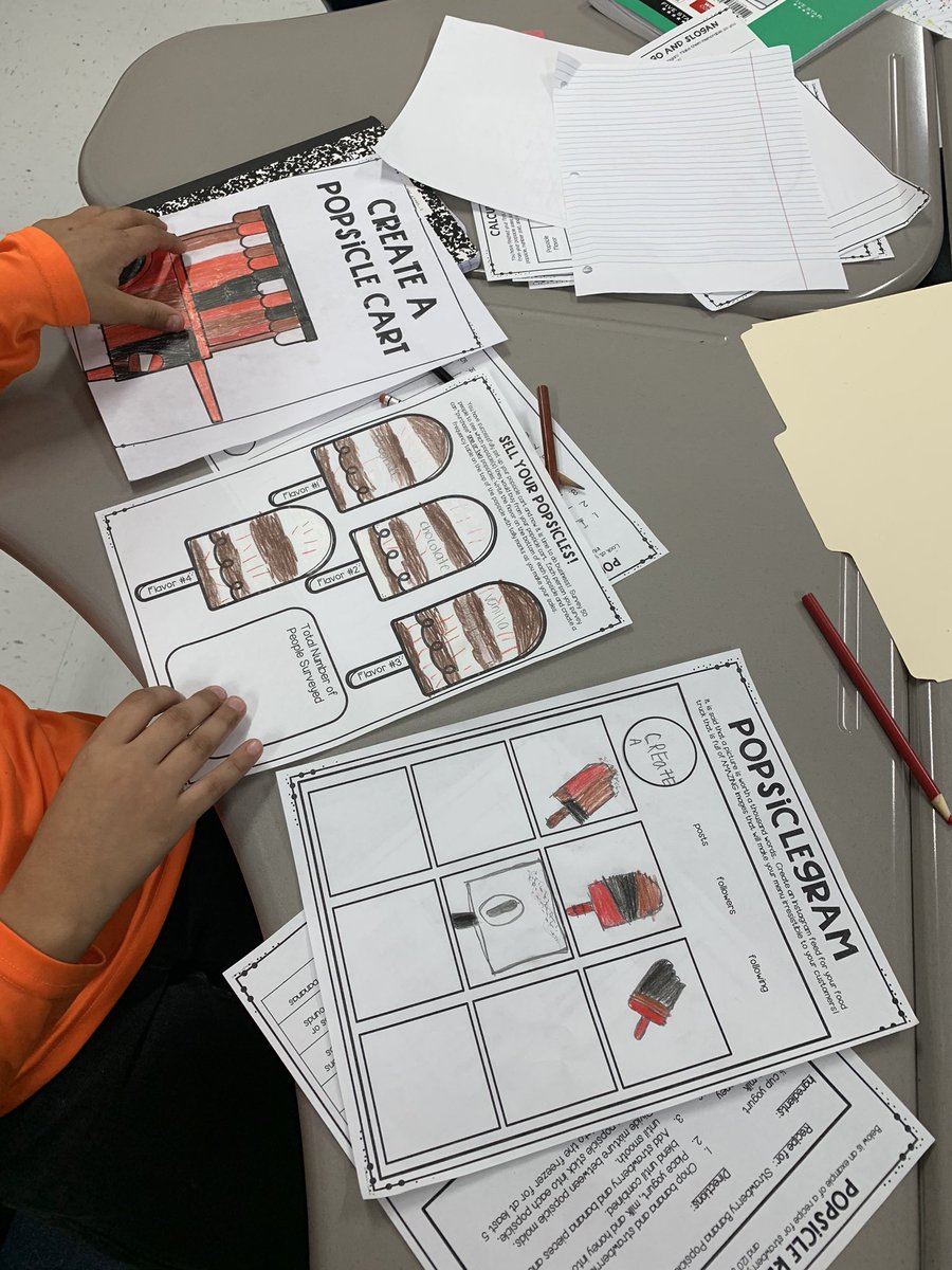 RachelReichert4's tweet photo. The students are hard at work creating their own popsicle business. 
This week we talked about adding and subtracting decimals and calculating profit. @CottonwoodCISD @ClevelandISDTX #just4kids https://t.co/FJUcdkxABx