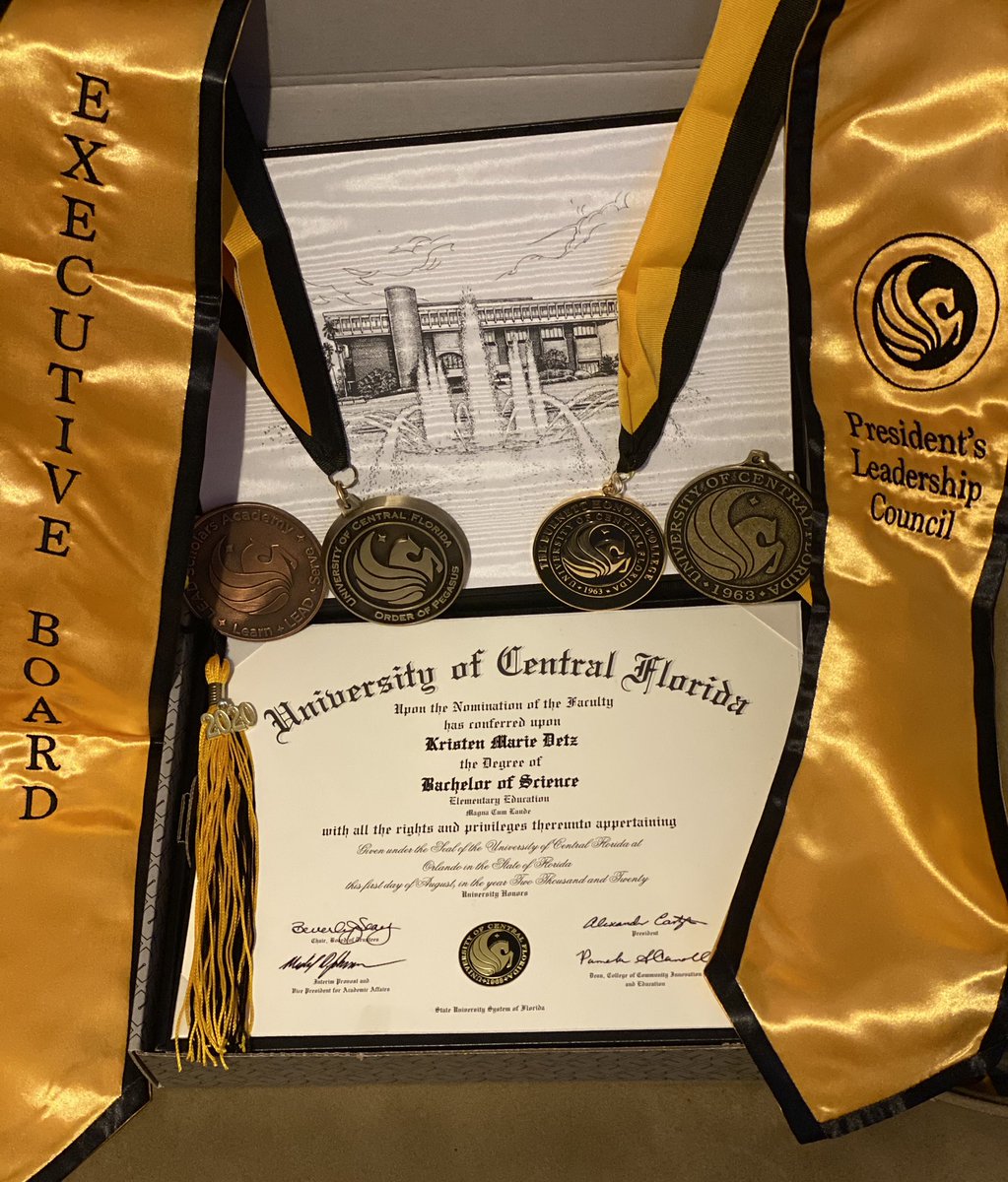 I’m still missing three stoles and my manga cum laude cords, but nothing else matters because my <a href="/ucf/">UCF</a> diploma came in the mail! 
My name isn’t in the program for most of my accomplishments or even for my degree, but it feels good to finally be a <a href="/UCFALUMNI/">UCF Alumni</a> !! #gkco ⚡️🔛